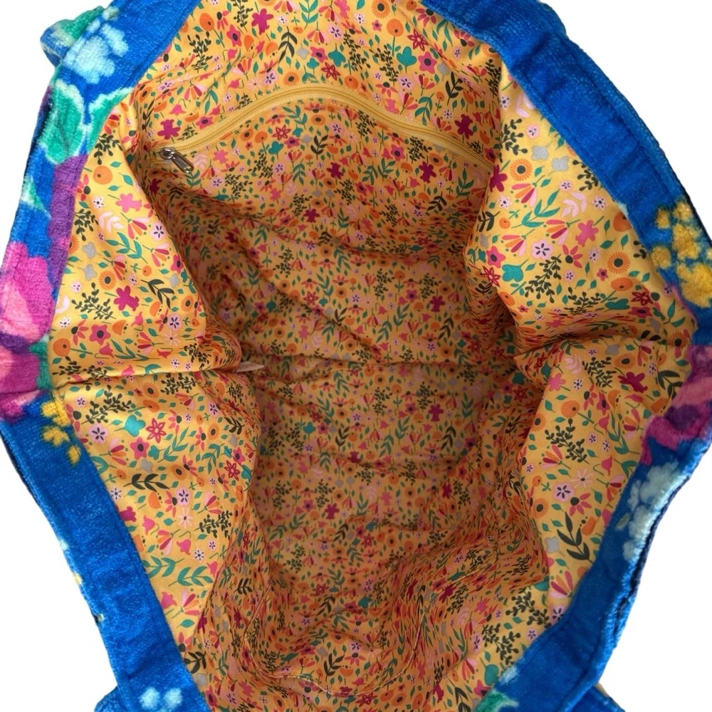 Matilda Jane Sweet Sunshine Blue Floral Towel Reusable Tote‎ Bag